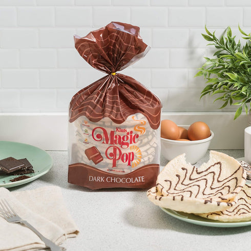 Kim's Magic pop 12 12 - Dark Chocolate Flavor Drizzled | Bags | Cakes per Bag | Low Carb, No Trans Fat, All Natural