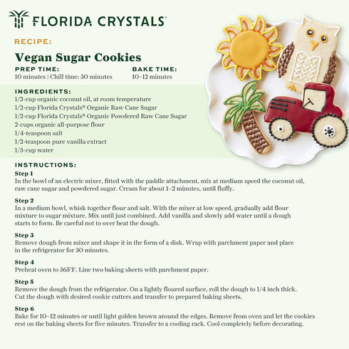 16 oz (1 lb) (Pack 2) Florida Crystals Organic Regenerative Organic Powdered Sugar