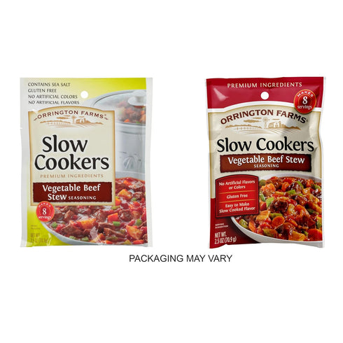 2.5 oz Packet (Pack 12) Orrington Farms Slow Cookers Seasoning, Vegetable Beef Stew