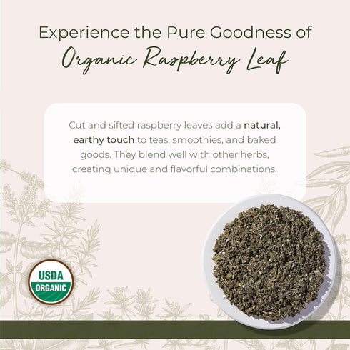 1 lb Starwest Botanicals Organic Raspberry Leaf - Herbal Loose Leaf Tea, Caffeine Free Natural Herbs, Pure Dried