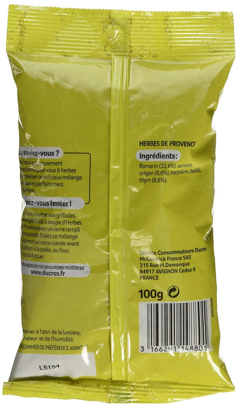 Ducros Herbes de Provence, 100 gram bag, from France