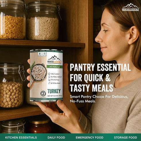 14.5 oz 14g (8 MOUNTAIN ESSENTIALS All Natural Canned Turkey Protein per Serving Servings per Can) Fully Cooked, Ready