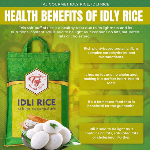 TAJ Gourmet Foods 10-Pounds TAJ Gourmet Idly Rice, Idli Rice, Short Grain Rice