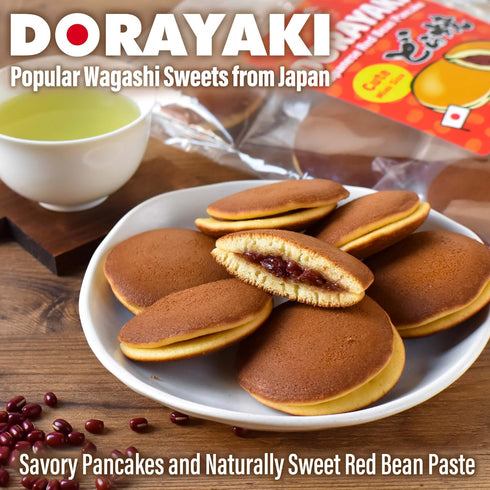 184g/6.49oz YAMASAN KYOTO UJI Dorayaki Japanese Red Bean Pancake, Traditional Japanese Wagashi Sweets, Cute Mini Size