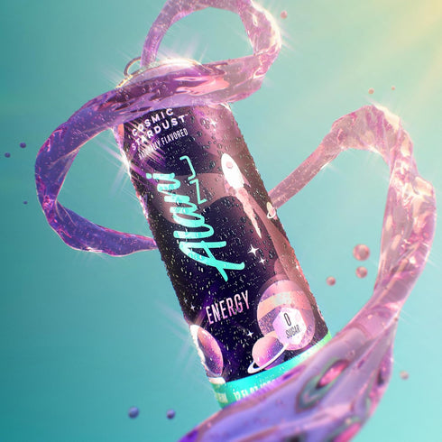 200mg 10 12 Oz 12 Pack Alani Nu COSMIC STARDUST, Sugar Free, Low Calorie Energy Drinks, Caffeine, Biotin, B Vitamins