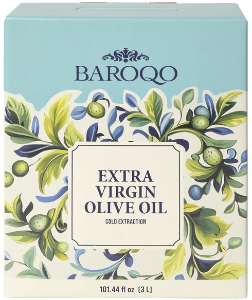 BAROQO 3L 101.44 Oz Mediterranean Olive Oil Extra Virgin Olive Oil Bag in Box, Cold Pressed Extra virgin Olive Oil Bulk