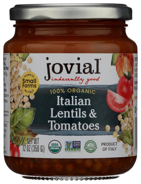 JOVIAL Organic Italian Lentils & Tomatoes, 12 OZ