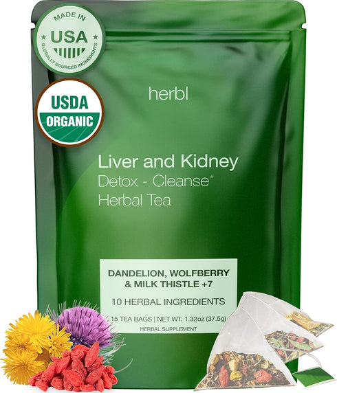 Organic Dandelion Wolfberry Tea - Kidney and Liver Detox Tea - Organic