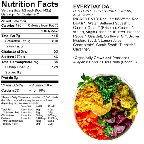10oz (PACK 3) Maya Kaimal Organic Indian Foods | Red Lentil Everyday Dal | of | Microwaveable, Ready to Eat, Fully