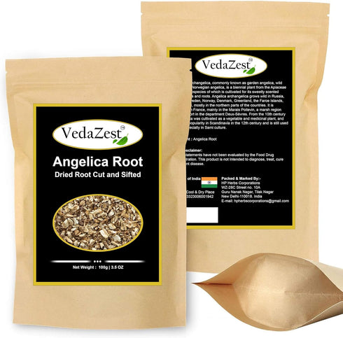 Angelica Root Powder - Organic, Non-GMO Dried Root Cut & Shifted (100g/3.5oz)