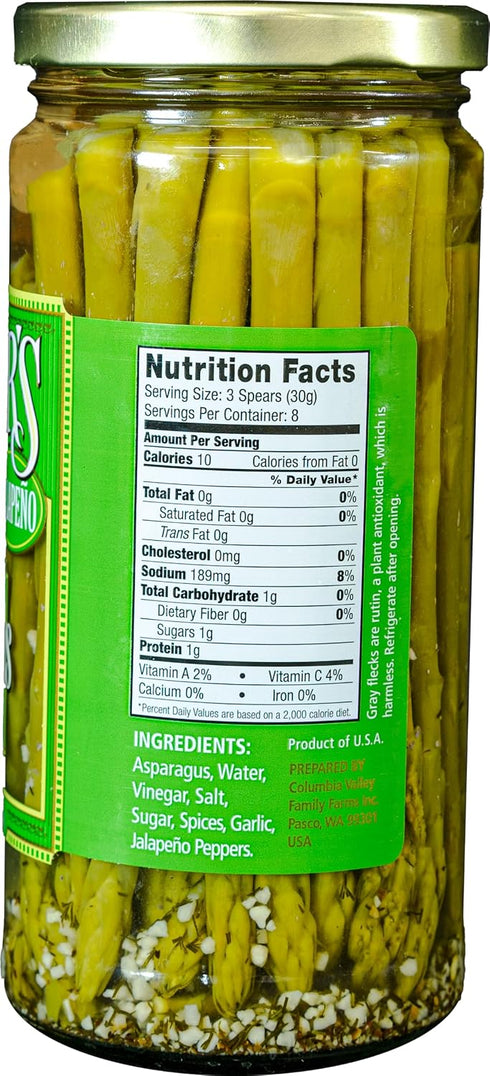 16oz, 2 Pack, 40 Foster's Hot Pickled Asparagus Spears in a Jar, Spicy Jalapeo, Traditional Pickled Vegetables Recipe