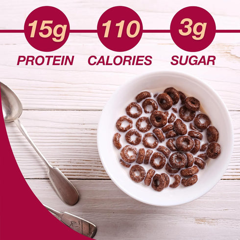 7 ProtiDIET High Protein Chocolate Soy Cereal - Gluten Free, Low Fat Healthy Cereal for Adults - Perfect for a Protein