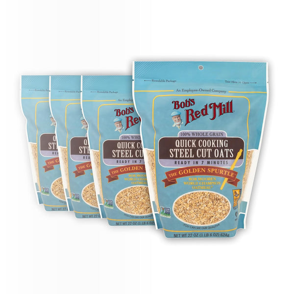 Bob's Red Mill Quick Cooking Steel Cut Oats, 22oz (Pack of 4)