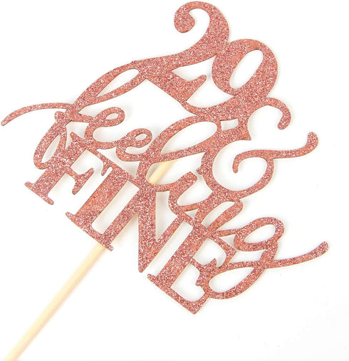 Glitter Rose Gold 29&Feeling Fine Cake Topper - Cheers to 29 Years Cake Topper Decoration Ideas