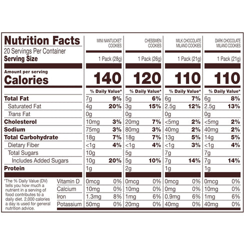 Pack, Packs, 20 Pepperidge Farm Cookies Variety Snack Pk