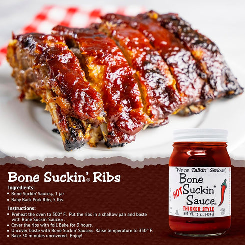 2 Count Bone Suckin' Hot Thicker Styler Marinade & Sauce