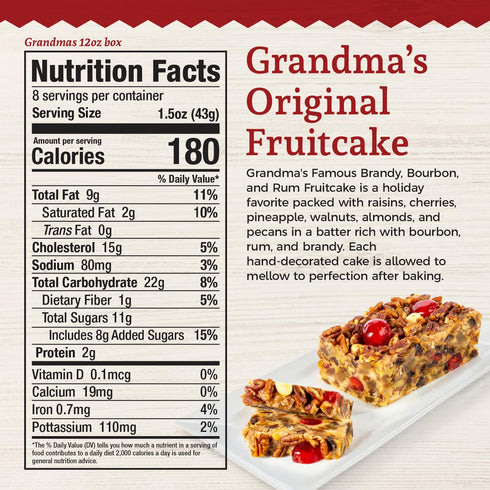 1917 (16 oz, Beatrice Bakery Co. Original Fruitcake, Grandma's Old Fashioned Fruit and Nut Freshly Made, Brandy