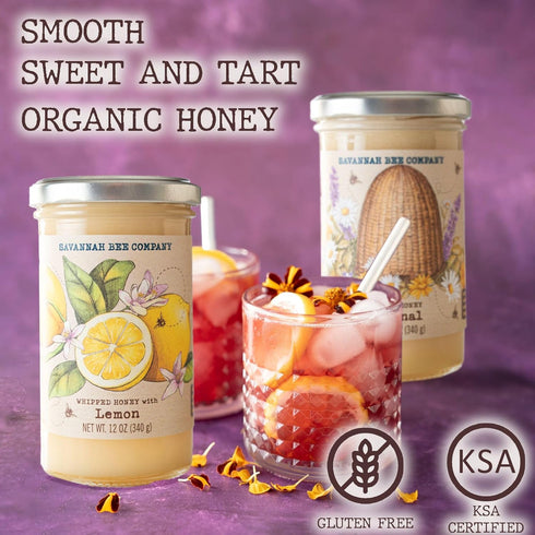Set 12 oz Set (12 Oz, Savannah Bee Whipped Honey Gift - Gourmet Honey Duo Original and Lemon)