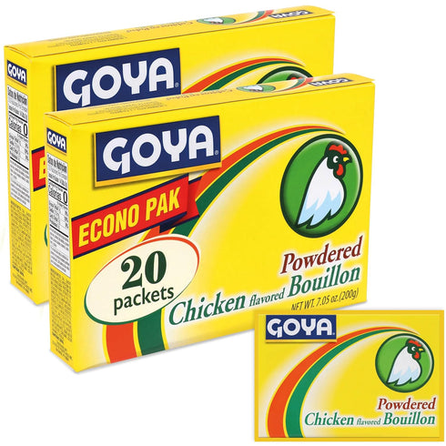 Goya Chicken Bouillon Powder Packets, 7.05 oz (2-Pack), Instant Broth and Seasoning
