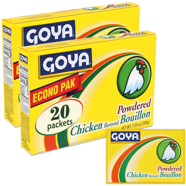 Goya Chicken Bouillon Powder Packets, 7.05 oz (2-Pack), Instant Broth and Seasoning