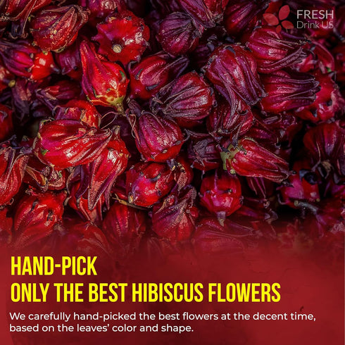 40 100% FreshDrinkUS, Premium Hibiscus Flowers Tea Bags, Natural, Pure from Hibiscus Flowers. Loose Flower Herbal Tea.