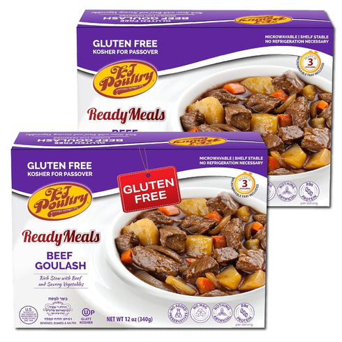KJ Poultry Kosher for Passover Gluten Free Meals, Beef Goulash Stew with