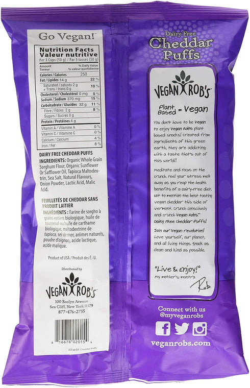 3.5 oz Vegan Rob's Dairy Free Cheddar Puffs