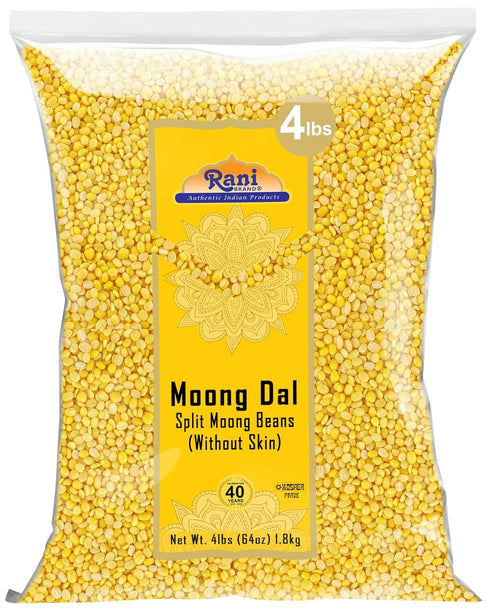 Rani Moong Dal (Split Mung Beans Without Skin) Lentils Indian 64oz (4lbs)