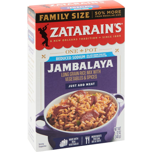 Zatarain's Reduced Sodium Jambalaya Rice Dinner Mix, 12 oz