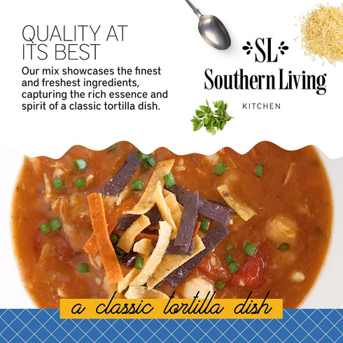 Southern Living Tortilla Soup Mix, Fresh Ingredients, 2 Seasoning Packets for Family Dinner, Gourmet Meal