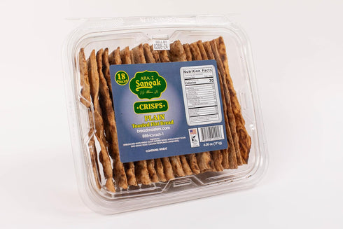 Breadmasters ARA-Z ARA-Z SANGAK No Seed Plain Crisps - Crunchy Toasted Flatbread Crackers 4-Pack,
