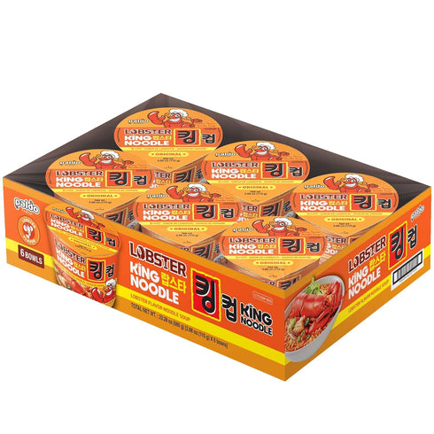 110g 3.88 oz (Pack 6) Paldo Fun & Yum Lobster Instant Big Cup Noodles with Soup, Lobster Seafood Flavor Based Broth