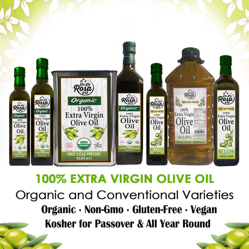 16.9 Oz (Pack 2) De La Rosa Extra Virgin olive Oil, First Cold Pressed, Vegan, Kosher, Non-GMO & Gluten-Free, Great