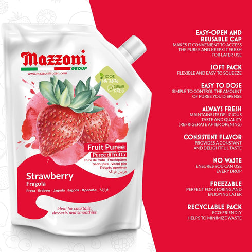 100% Mazzoni - Strawberry Puree & Lime Juice - Natural