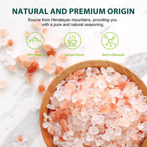 16 Oz (1 Soeos Himalayan Pink Salt, Coarse Grain, Pound), Pink Himalayan Sea Salt for Grinder Refill