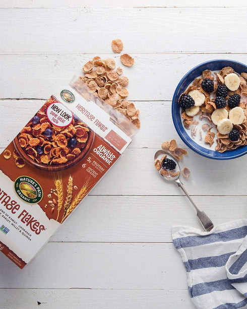 13.25 (Pack 4), 6 5g Nature's Path Organic Heritage Flakes Cereal, Ounce of Non-GMO, Ancient Grains, Low Sugar, High