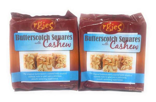 KEZATAAK Rgies Buterscotch Sqaures with Cashews 170g, 2 Pack