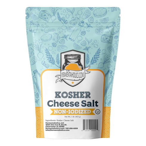 Fermentaholics Kosher Cheese Salt | Fine Grain Flaked Salt for Homemade Cheese