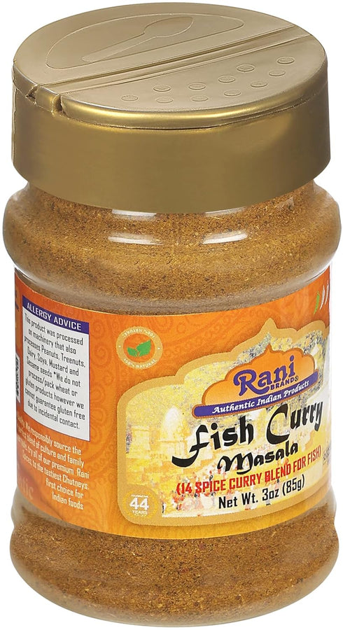 Rani Fish Curry Masala, 14-Spice Curry Blend for Fish, 3oz PET Jar, All Natural, Vegan, Gluten Friendly