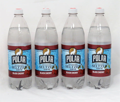 Black Cherry Seltzer by Polar Beverages 1 liter (33.8 fl oz) Bottles