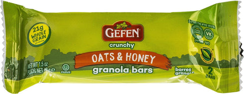 (2 Pack 24 Gefen Oats N' Honey Granola Bar = Bars) | All Natural, Delicious, High Energy Snack, Kosher