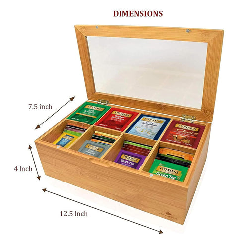 80 20 Set Twinings Tea Sampler Collection Tea Bags, Flavours/Assorted Tea, Gift in Decorative Bamboo Box Wooden