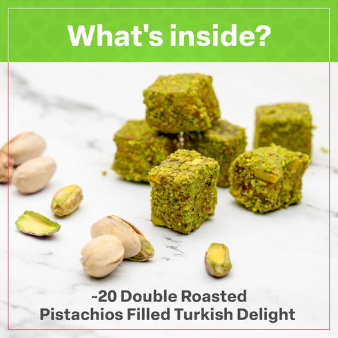 8.8oz, Eastanbul Turkish Delight Pistachio, Turkish Delights Candy, Gourmet & Double Roasted Pistachios Filled, Rich