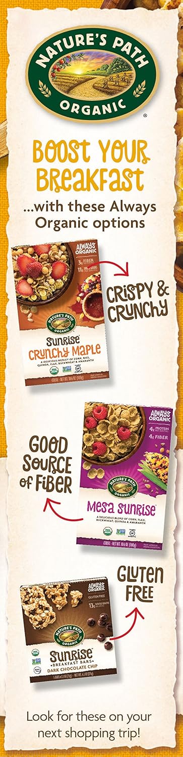 10.6 Nature's Path Organic Gluten-Free Cereal, Crunchy Honey Sunrise, Ounce
