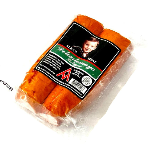 Alexs Meat Delicatesnaya Bologna, 2 Chunks Traditional Eastern European Cold Cut, Mild