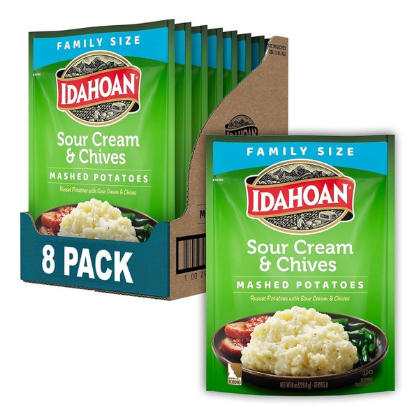Idahoan Sour Cream & Chives Mashed Potatoes, Naturally Gluten-Free, 100% Real Idaho