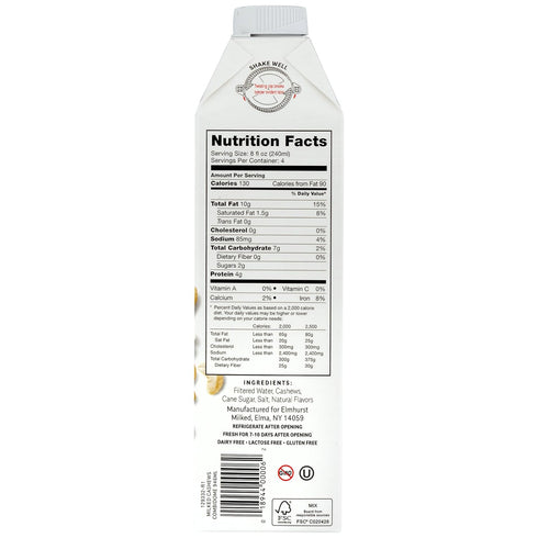 32 oz Elmhurst Beverage Cashew Milked, fl