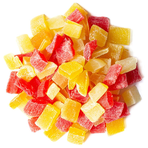 4 Food to Live Diced Fruits Mix, Pounds - Contains Dreid and Diced Mango, Pineapple, Papaya. Sweetened, Unsulfured