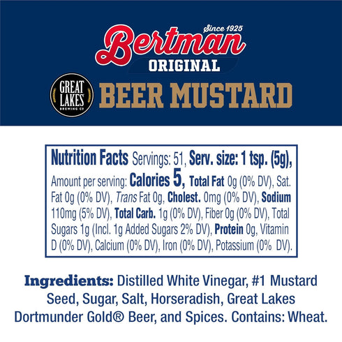 Bertman Original Ball Park 9 oz Bertman Original Great Lakes Dortmunder Gold Beer Mustard