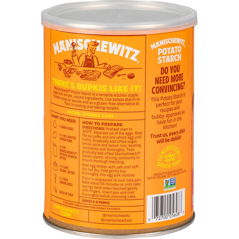 16oz (1LB Manischewitz Pure Potato Starch, Resealable Container) Gluten Free, Non GMO, Kosher (Including Passover)